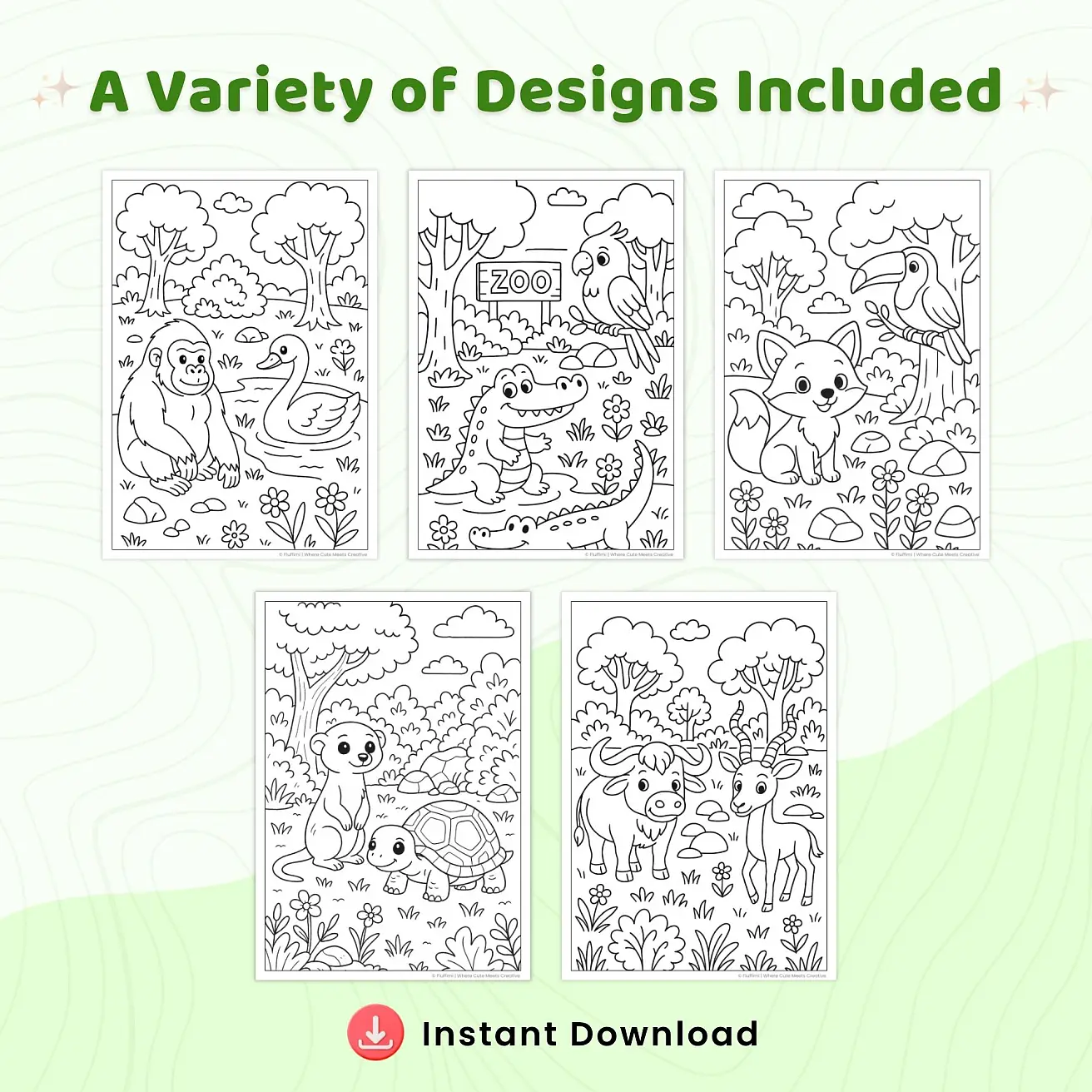 Free Zoo Animal Coloring Pages for Kids – Printable Safari and Jungle Fun