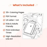 35+ Notebook Doodle Coloring Pages for Kids – Cute School Journal, Stationery & Kawaii School Supplies Printable PDF