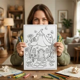 Freebie Floral Fairy House World Coloring Pages