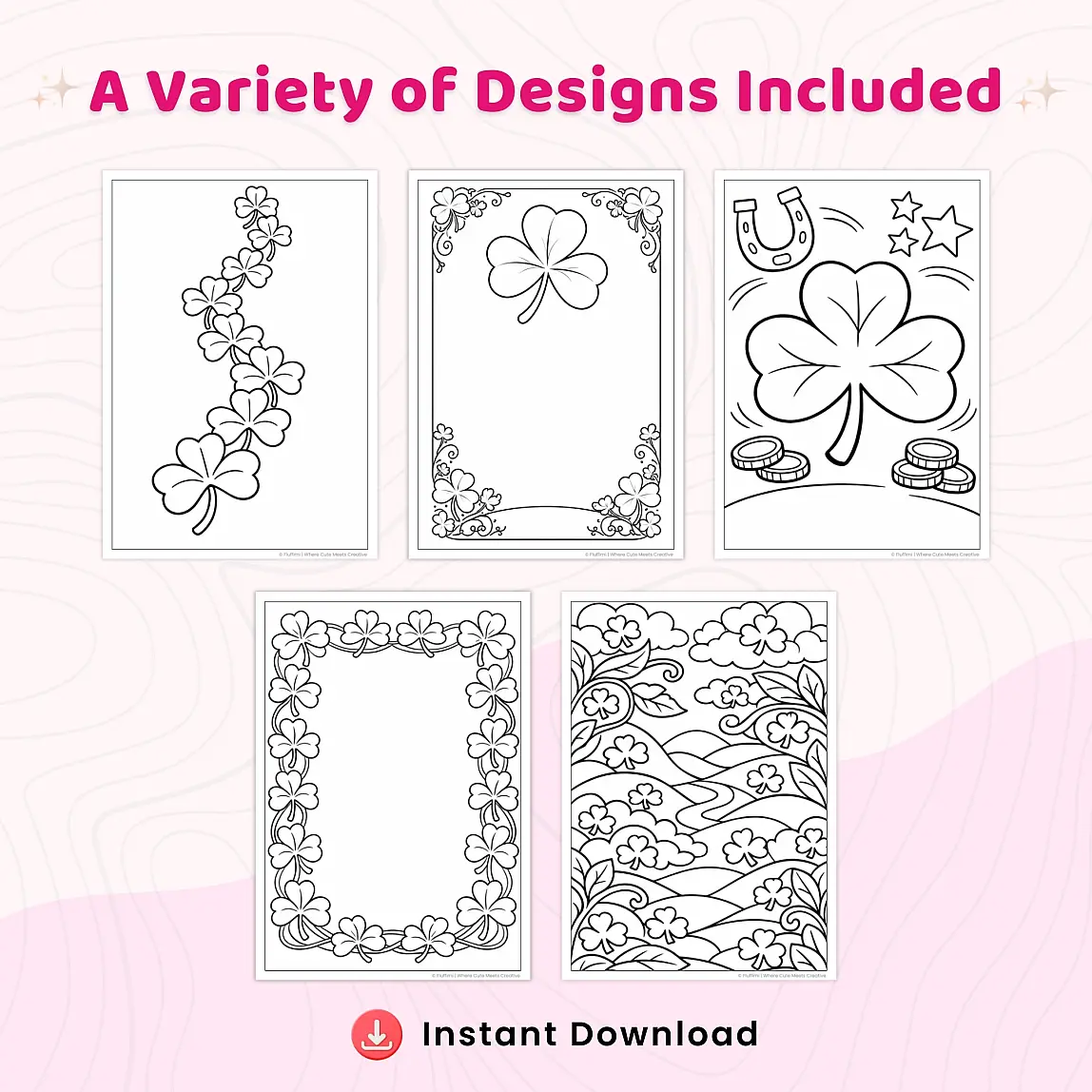 30+ Shamrock Coloring Pages – Lucky Four Leaf Clover & St. Patrick’s Day Coloring Sheets