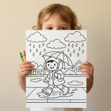 40+ Rainy Day Coloring Pages for Kids, Cozy Weather and Umbrella Coloring Sheets