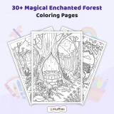 Freebie Magical Enchanted Forest Coloring Pages