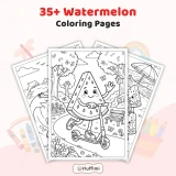 Freebie Watermelon Coloring Pages