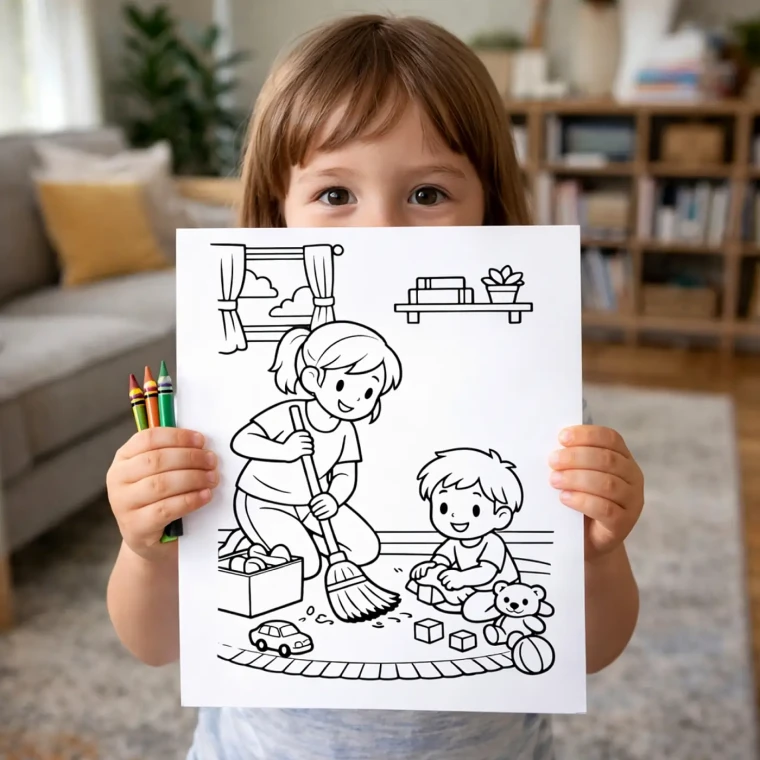 35+ Family Love & Mom Care Coloring Pages, Mother and Children Bonding Activities, Printable Family Coloring Book PDF