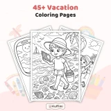 45+ Vacation Coloring Pages Bundle – Printable Travel & Adventure Designs for Adults