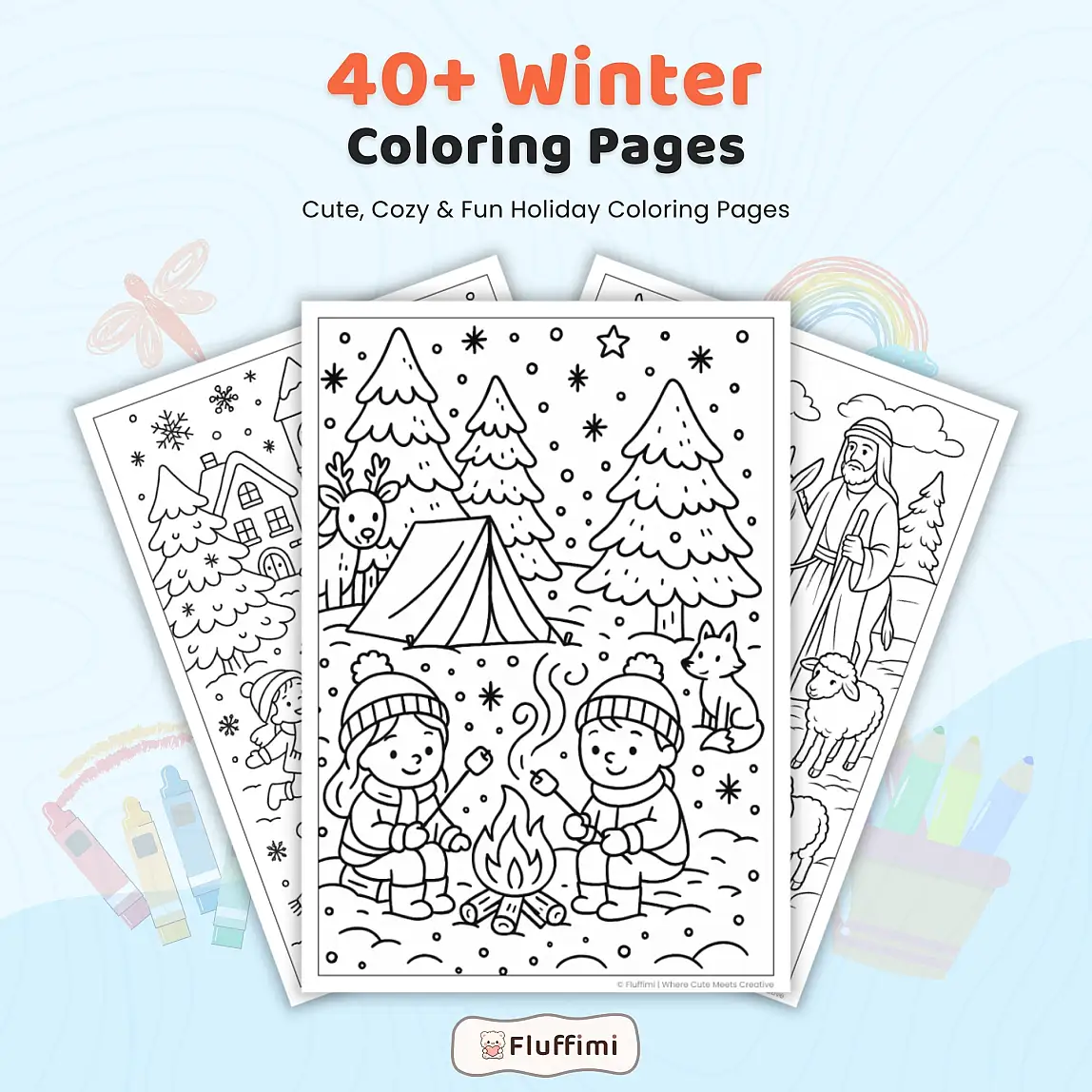 40+ Printable Winter Coloring Pages for Kids, Teens & Adults