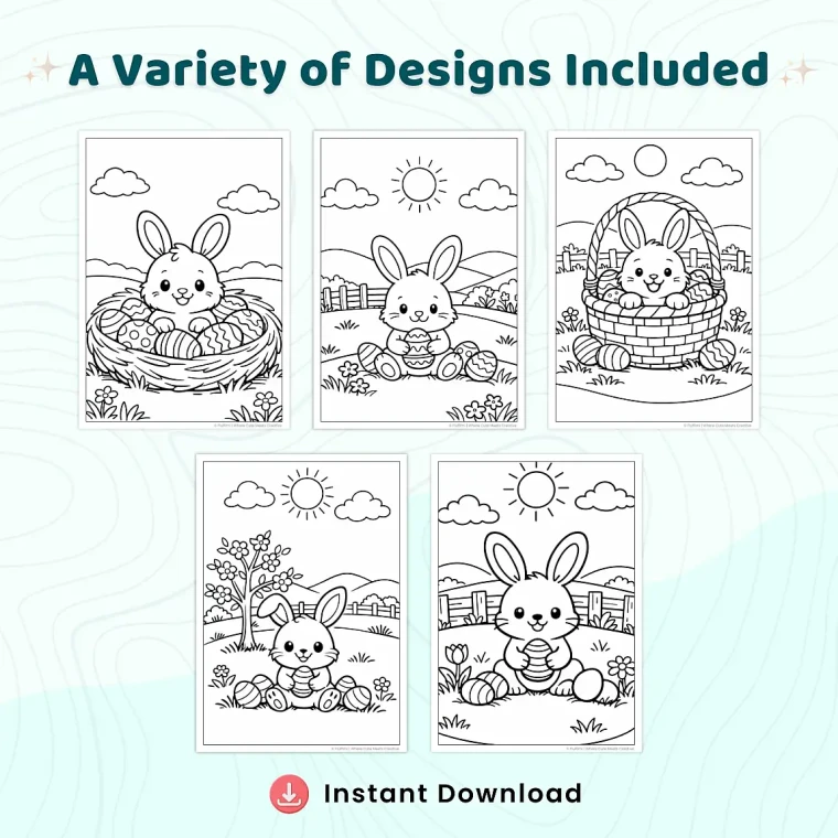 45+ Easter Bunny Coloring Pages for Kids – Cute Baby Bunny, Easter Egg & Spring Activity Sheets