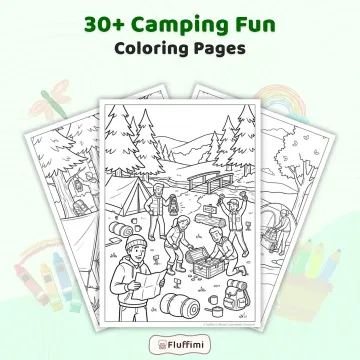 30+ Camping Fun Coloring Pages for Adults – Outdoor Adventure & Nature Scenes