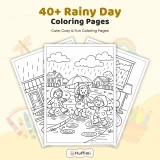 40+ Rainy Day Coloring Pages for Kids, Cozy Weather and Umbrella Coloring Sheets