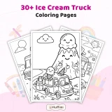 Free Ice Cream Truck Coloring Pages for Adults – Summer Dessert Vehicle Coloring Sheets