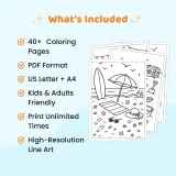 40+ Beach Summer Coloring Pages Printable PDF for Kids & Adults