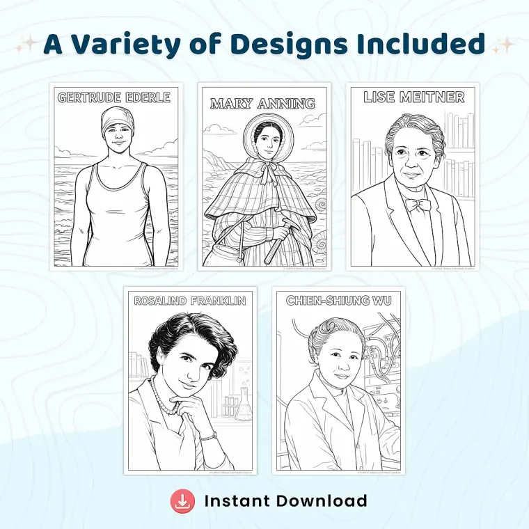 25+ Inspiring Women Coloring Pages, Famous Women in History, Women Role Models & Strong Girls Coloring Sheets