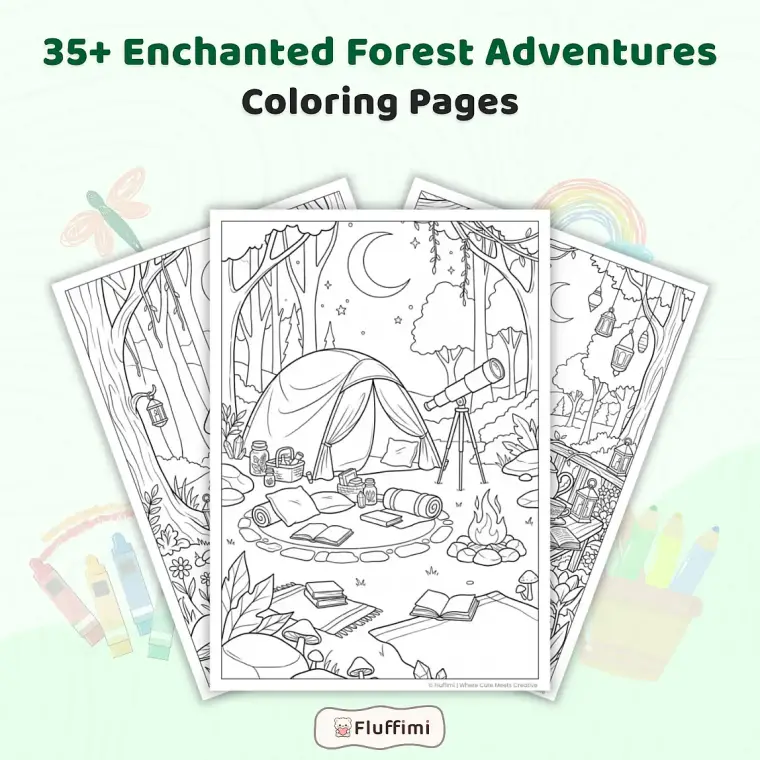 Freebie Enchanted Forest Adventures Coloring Pages