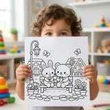 35+ Cute Spring Village Streets Coloring Pages – Animal Town Market & Countryside Life Scenes