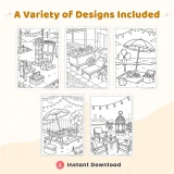 Freebie Summer Party Coloring Pages for Adults