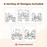 30+ Forest Tea Party Coloring Pages – Woodland Animal Tea Time & Kawaii Garden Party Scenes