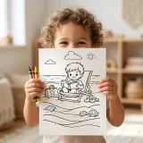 35+ Beach and Sunshine Days Coloring Pages, Kids Summer Beach Activities Coloring Book PDF