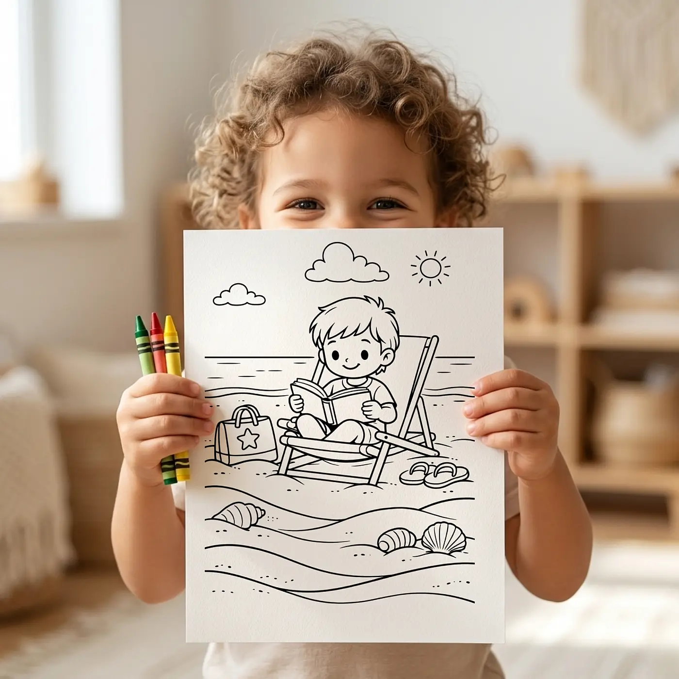 35+ Beach and Sunshine Days Coloring Pages, Kids Summer Beach Activities Coloring Book PDF