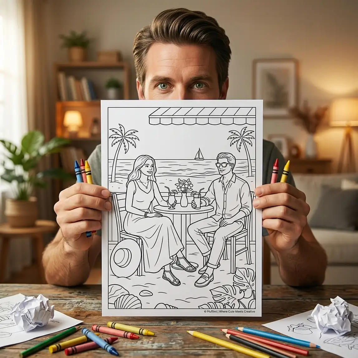 Free Beach Fashion Coloring Pages for Adults