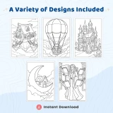 Freebie Whimsical Fantasy World Coloring Pages