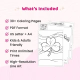 30+ Shamrock Coloring Pages – Lucky Four Leaf Clover & St. Patrick’s Day Coloring Sheets