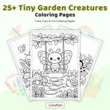 25+ Tiny Garden Creatures Coloring Pages – Cute Garden Critters, Bugs, Insects & Fairy Garden Scenes