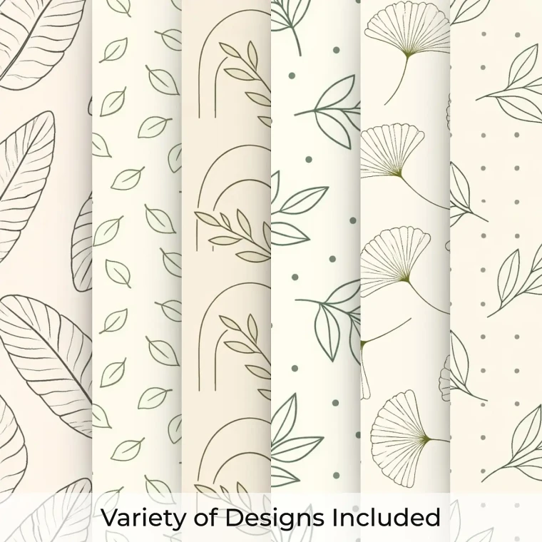 25+ Minimal Leaf Seamless Pattern Bundle – Botanical Line Art Background Designs