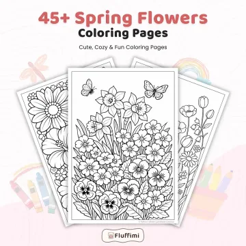 Spring Flowers Coloring Pages – 45+ Blooming Garden & Botanical Designs