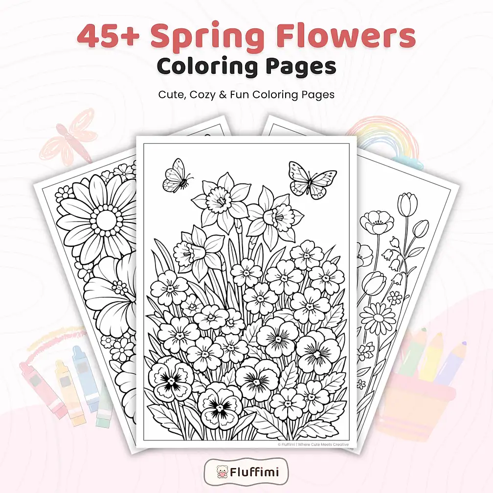 Spring Flowers Coloring Pages – 45+ Blooming Garden & Botanical Designs