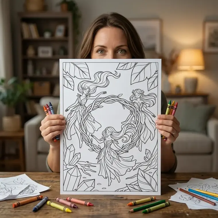 Freebie Whimsical Fantasy World Coloring Pages