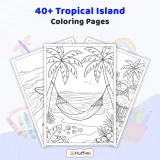 Free Tropical Island Coloring Pages for Adults