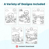 35+ Sunny Spring Days Coloring Pages, Kids Outdoor Fun Activities, Nature and Springtime Coloring Book PDF