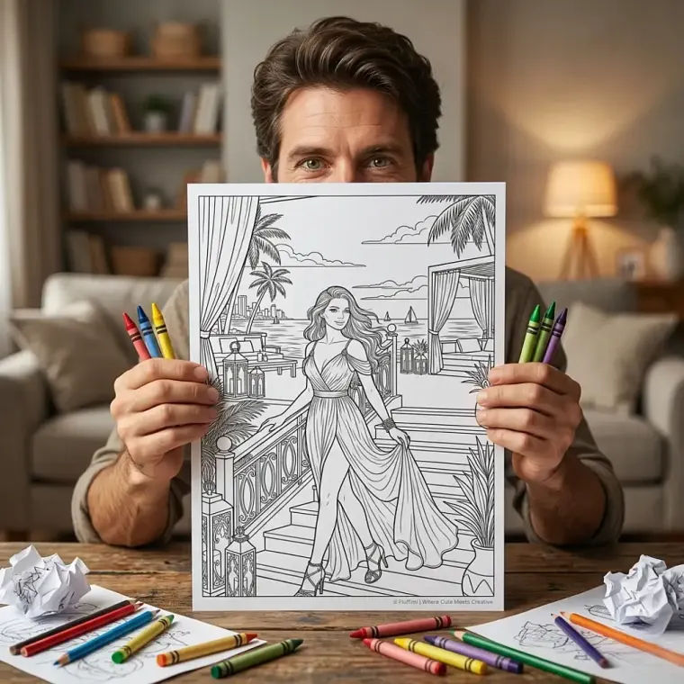 Freebie Summer Fashion Girl Coloring Pages
