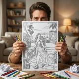 Freebie Summer Fashion Girl Coloring Pages