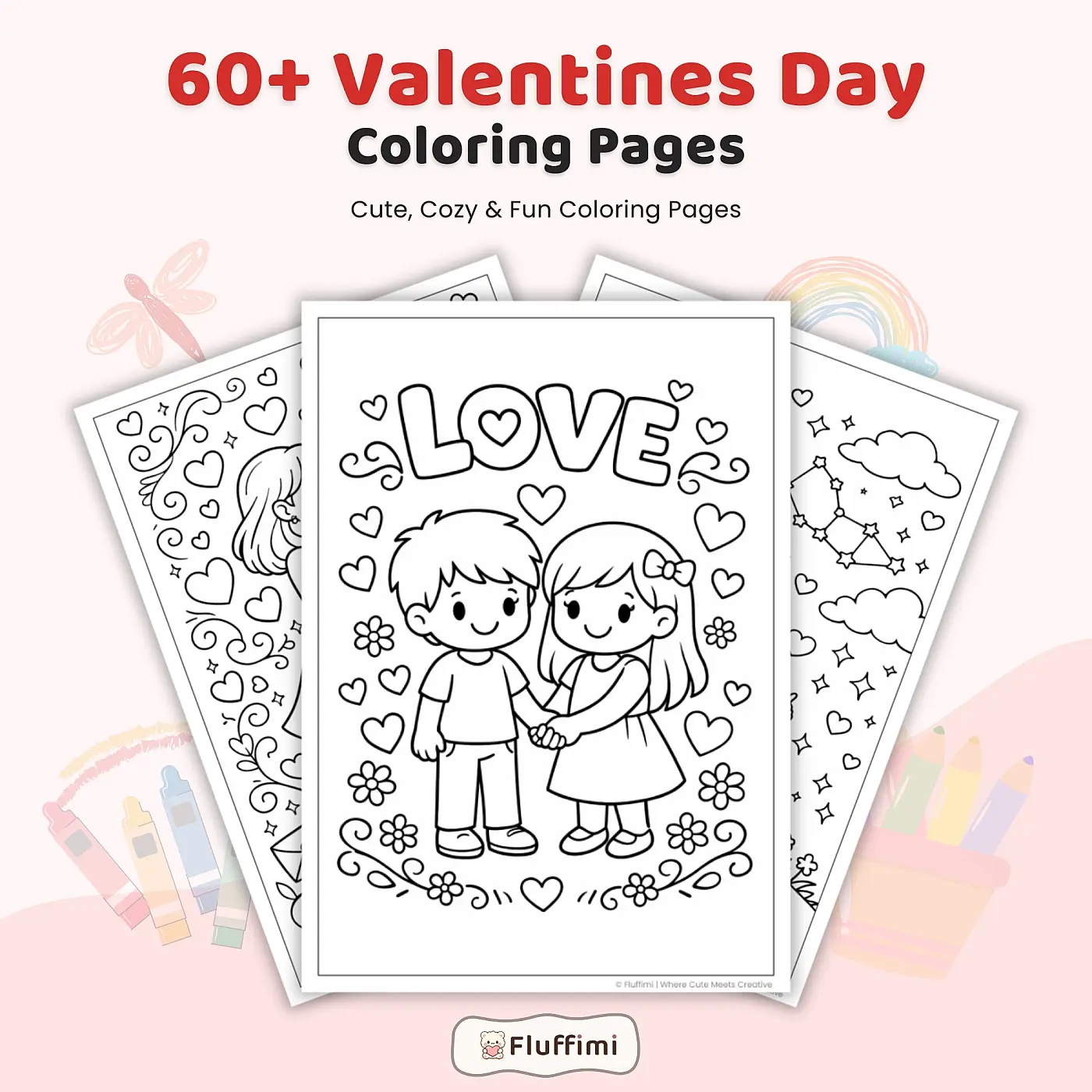 60+ Valentine's Day Coloring Pages for Kids – Heart & Friendship Printable Coloring Book