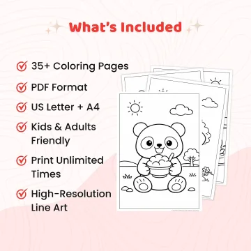 35+ Cute Animal Summer Life Coloring Pages, Kawaii Beach Animals and Summer Adventure Coloring Book PDF