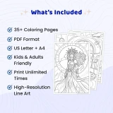 Freebie Zodiac Woman Art Coloring Pages