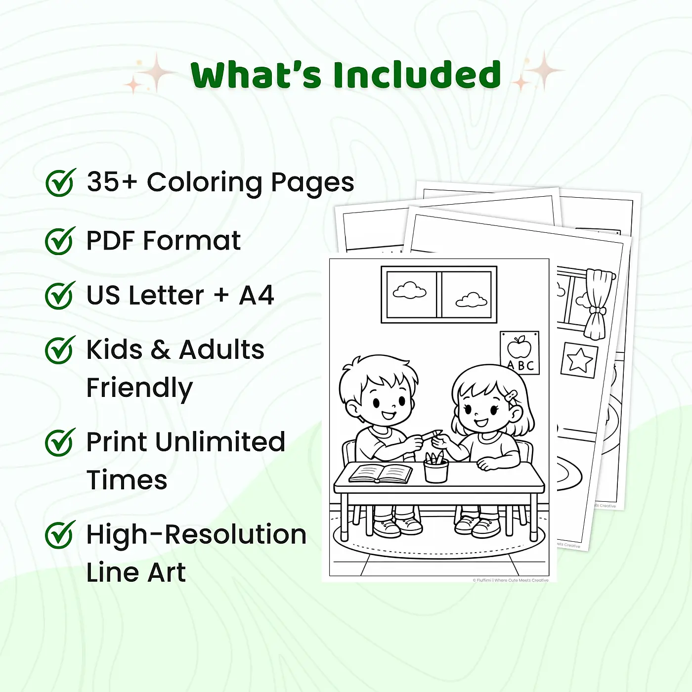 35+ Classroom Fun Learning Coloring Pages, School Life Activities, Teacher & Student Coloring Book, Back to School Printable PDF