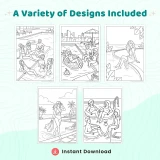 Freebie Pool Fun Coloring Pages for Adults