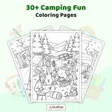 Freebie Camping Fun Coloring Pages for Adults