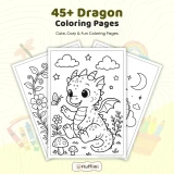 45+ Dragon Coloring Pages Printable PDF, Cute Baby Dragons & Fantasy Dragon Coloring Book for Kids and Adults
