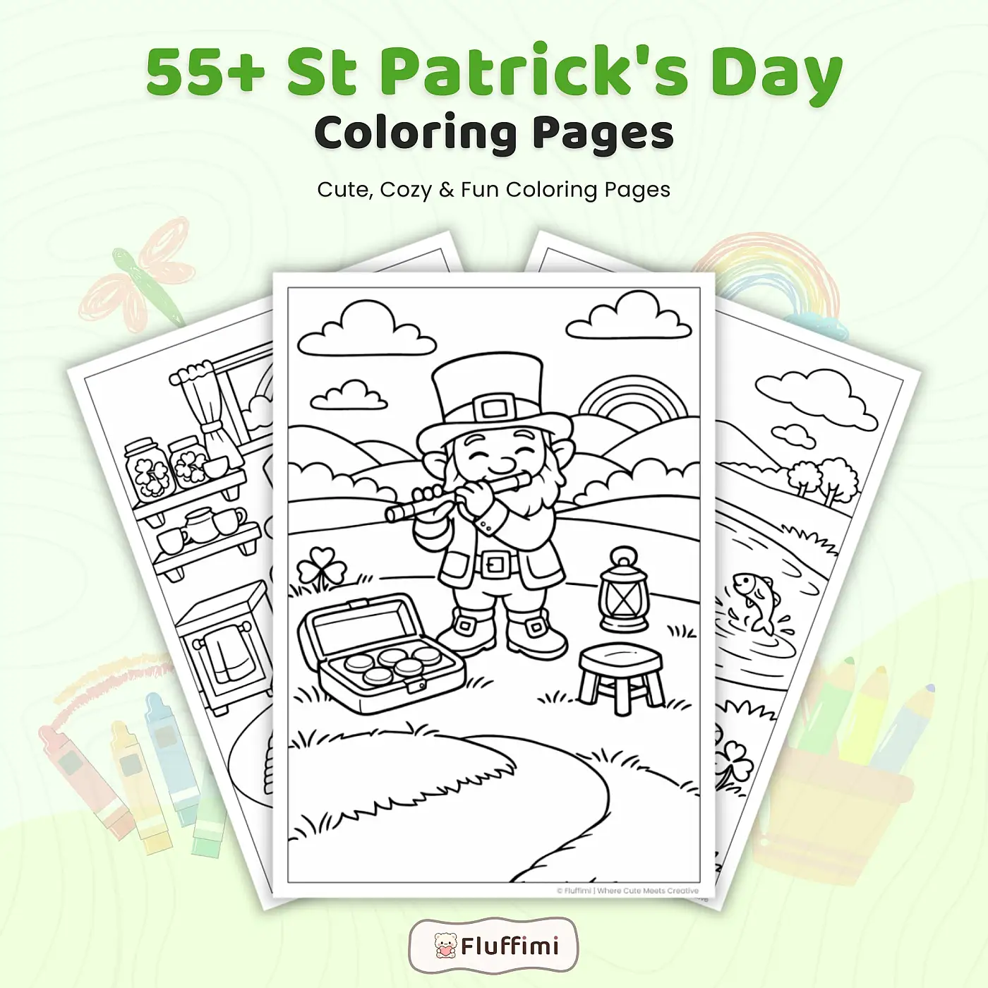 55+ St. Patrick's Day Coloring Pages for Kids, Leprechaun & Shamrock Coloring Book