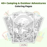 Freebie Camping & Outdoor Adventures Coloring Pages