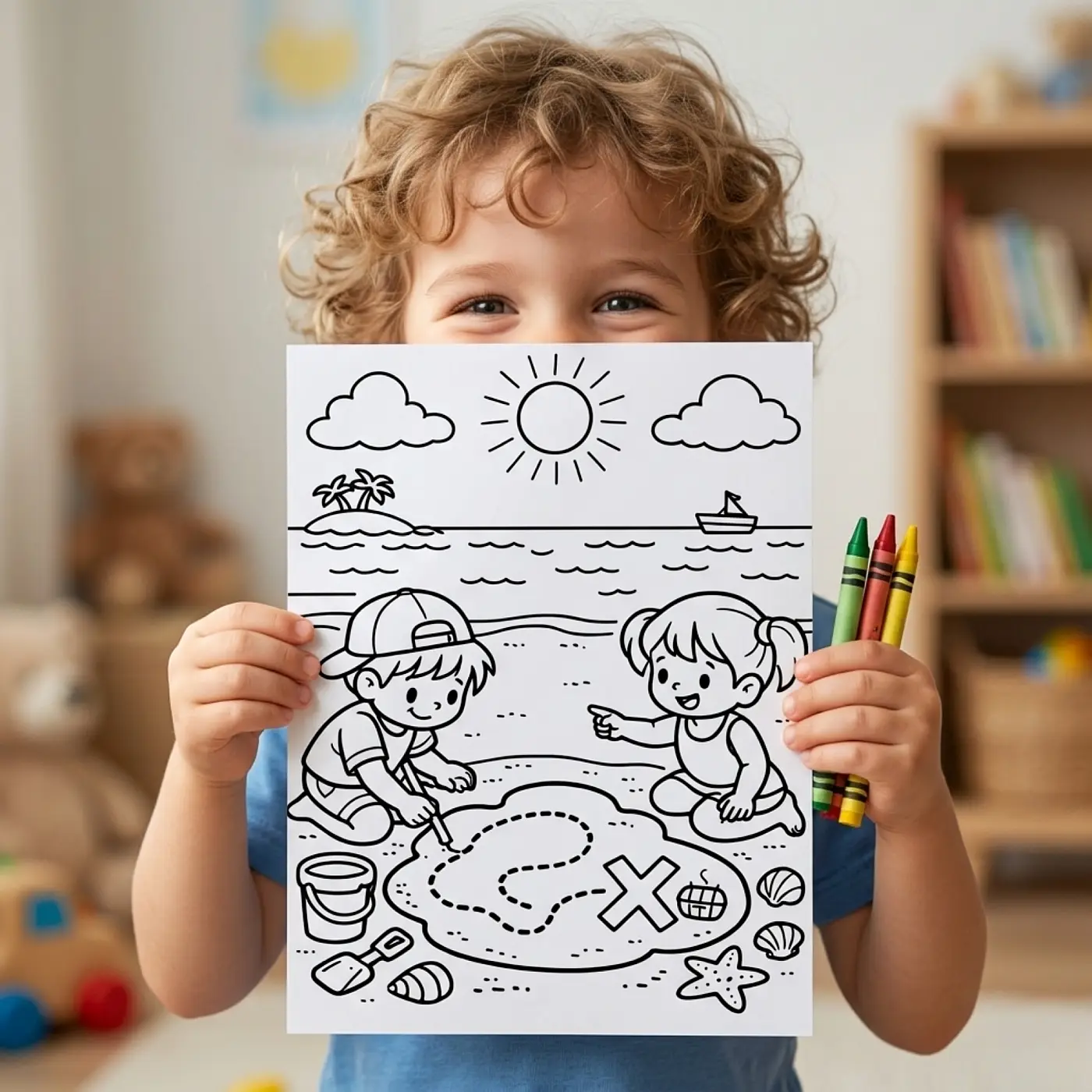 40+ Summer Fun Adventures Coloring Pages, Kids Beach and Vacation Activities Coloring Book PDF