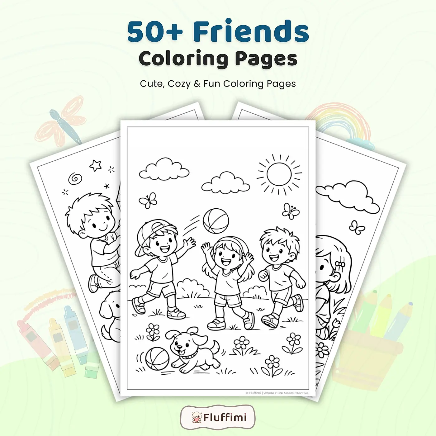 50+ Friends Coloring Pages for Kids – Friendship Coloring Book Printable PDF