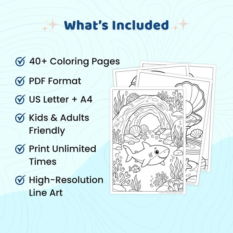 Freebie Ocean Life Coloring Pages for Adults