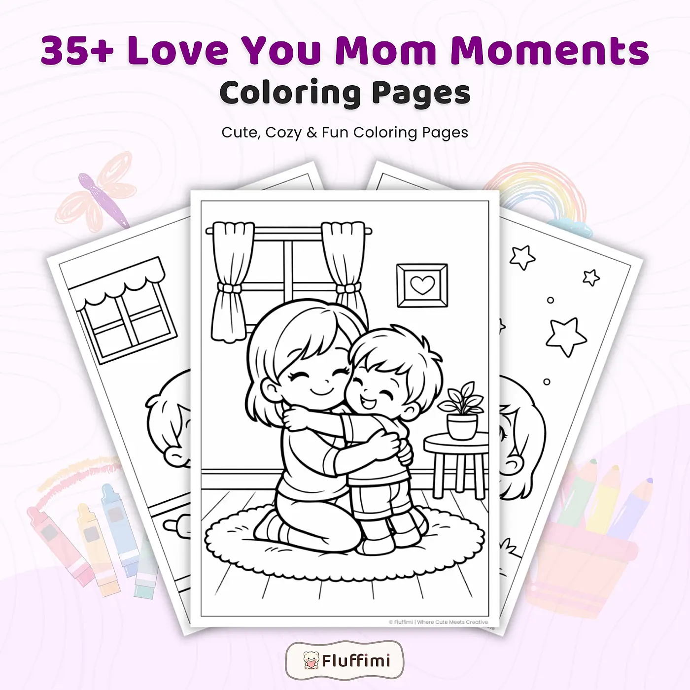 35+ Love You Mom Moments Coloring Pages – Heartwarming Mother Child & Family Appreciation Scenes