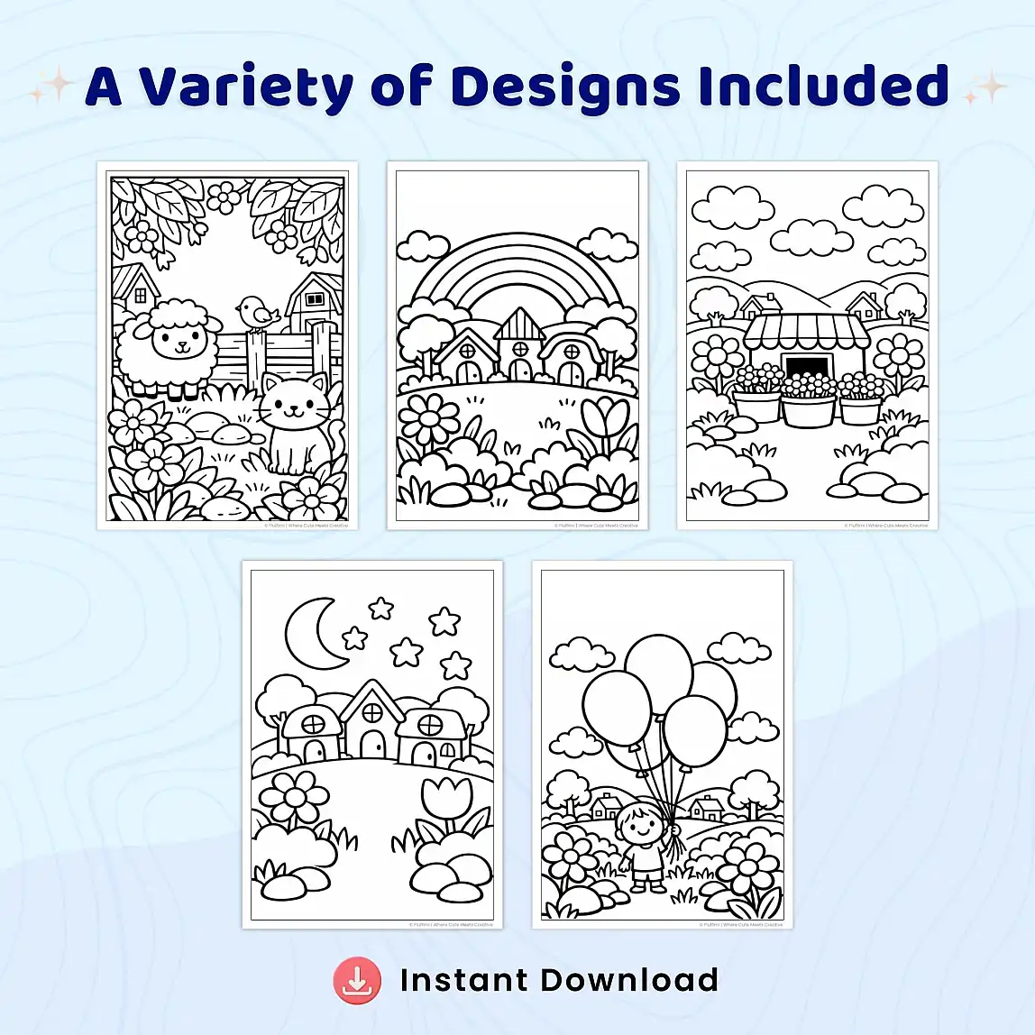 45+ Spring Village Coloring Pages, Cozy Countryside Town Scenes and Scenic Landscape Designs
