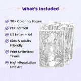 Freebie Magical Enchanted Forest Coloring Pages