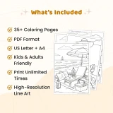 Freebie Summer Party Coloring Pages for Adults